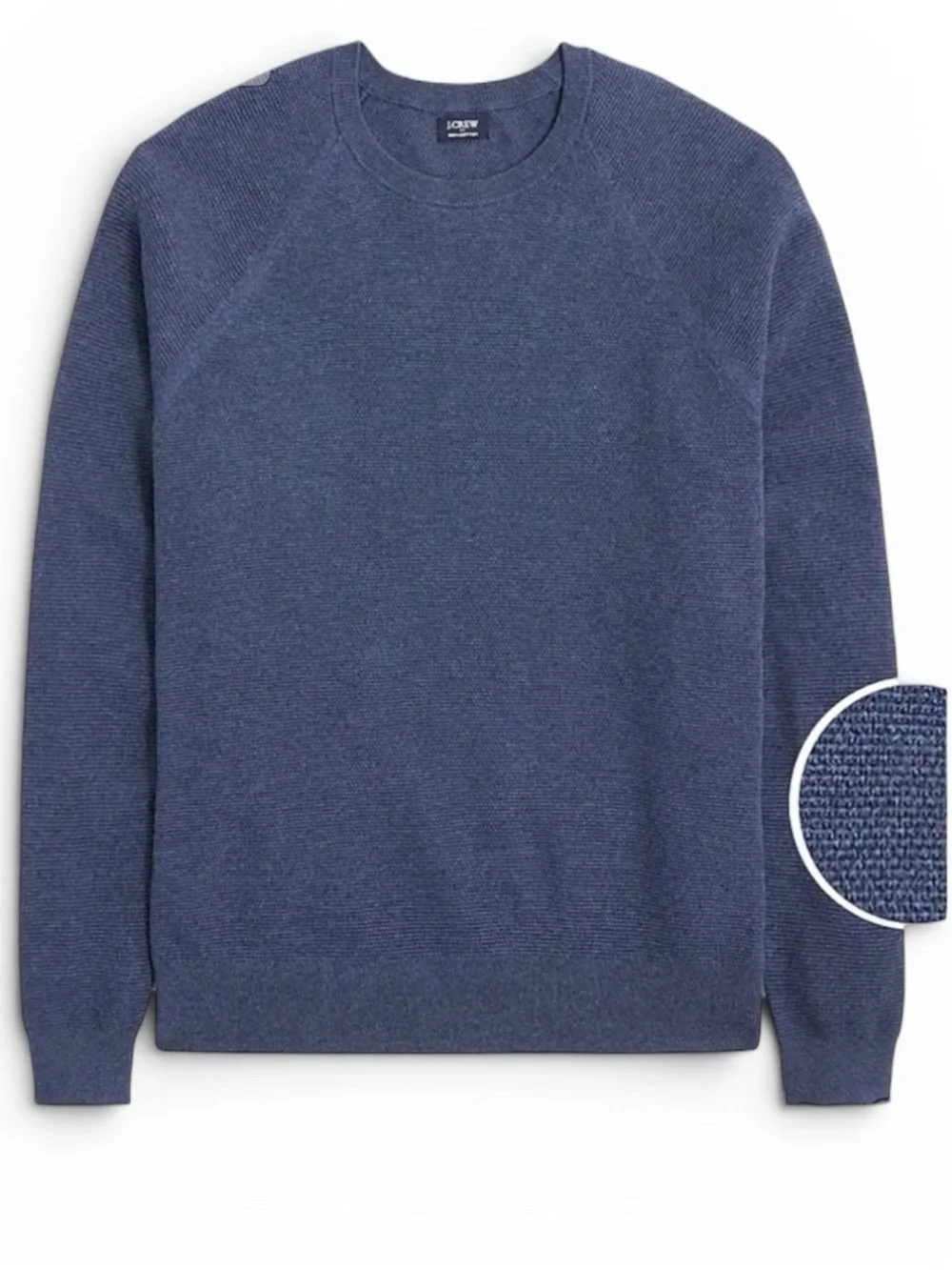 J.Crew Textured Cotton Crewneck Sweater Heather Navy NWT Sz Large Knit Pullover